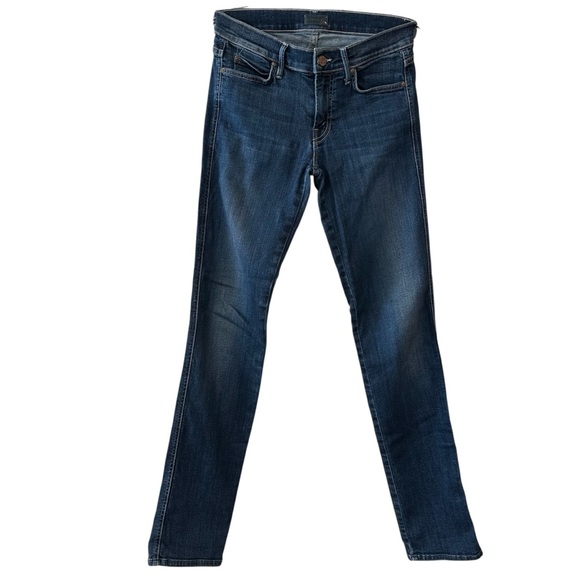 MOTHER The Rascal Here Kitty Kitty Dark Blue Straight Leg Mid Rise Jeans Size 26 - Picture 1 of 16